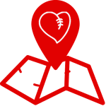 map icon with heart